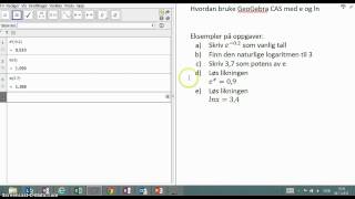 GeoGebra bruk av e og ln [upl. by Siver]