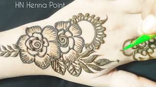 New flower mehndi design for back hand 2024Mehndi design for girlshenna easyhnhennapoint4618 [upl. by Gnim]