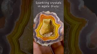 Wonderful Sparkling Mexican Laguna Agate crystals shorts gemstone agate crystals [upl. by Cornel774]