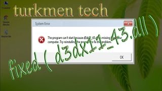 How To Fix D3DX1143DLLMissing Error In Windows 7810 [upl. by Nairadas134]