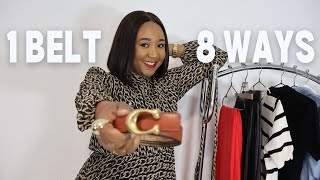 8 Ways to style a belt  Outfit ideas  Coach signature buckle reversible belt BeltStyling [upl. by Meadow11]