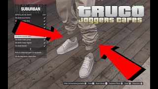 COMO TENER LOS JOGGERS CAFES Y TOBILLOS INVISIBLES PERMANENTES MUY FACIL SOLO EN GTA 5 ONLINE [upl. by Yenruoc]