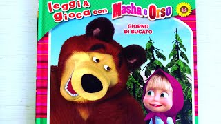 Masha e Orso GIORNO DI BUCATO libro con giochi e attività  audiolibro per bambini [upl. by Ylen604]