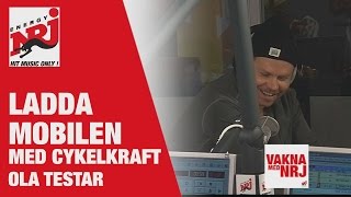 VAKNA Ola testar  ladda mobilen med en träningscykel  VAKNA MED NRJ [upl. by Etteiluj]