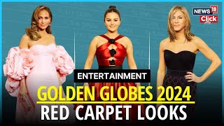 Golden Globe Awards 2024  Best Red Carpet Looks From The 2024 Golden Globes  N18V  News18 [upl. by Joed]