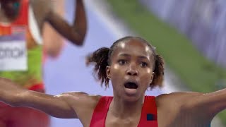 Winfred Mutile Yavi Womens 3000m Steeplechase Olympic Record of 85276 in Olympic Paris 2024 [upl. by Couchman]