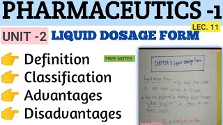 Liquid dosage forms ।। Classification ।। Advantages and Disadvantage । PHARMACEUTICS । Bpharm [upl. by Katleen]