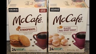 McCafe Coffee Stroopwafel amp Glazed Pull Apart Donut Review [upl. by Enitsuj56]