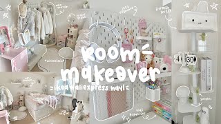 aesthetic room makeover 🎧🛒 ikea  aliexpress haul business launch building herman miller shelf [upl. by Kylen]