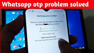 WhatsApp Verification Code Problem  whatsapp otp not coming  Fixed [upl. by Monda]