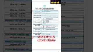 🔥Cbse class 12 final exam datesheet 2025  class 12 datesheet 2025 class 10 datesheet 2025 cbse [upl. by Dloreh]