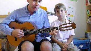 CHANSON GUITARE DÉBUTANT ENFANT LEÇON  couplets en anglais [upl. by Anileve464]