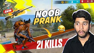 NOOB PRANK IN SOLO VS SQUAD 21 Kills AWM Gameplay  Badge99 [upl. by Oiramd]