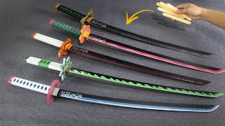 EASY HOMEMADE  HASHIRA DEMON SLAYER Nichirin Sword  Popsicle Sticks DIY  COMPILATION PART 1 [upl. by Cirenoj]