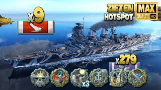 Battleship Zieten build a own ship graveyard  World of Warships [upl. by Anavahs]