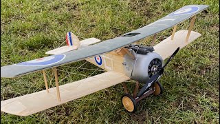 RC Guillows Sopwith Camel Model Kit 801 maiden flight [upl. by Perlie]