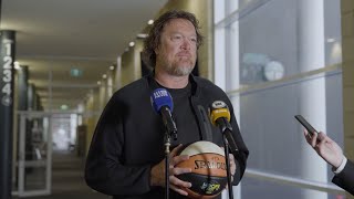 Luc Longley speaks to media ahead of inaugural HoopsFest [upl. by Latoniah]