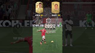 MAN UNITED FIFA 22 vs FC 24 Free Kick football ronaldo shorts [upl. by Annert]