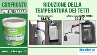 WHITE REFLEX  INDEX SpA  Pittura bianca riflettente che rinfresca la tua copertura  quotCool roofquot [upl. by Tavey]