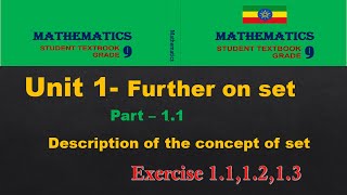 new Curriculum mathematics grade 9 tutorial unit 1 part 1 Description of the concept of set [upl. by Ailedamla80]