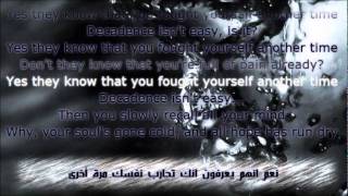 Disturbed  Decadence Lyric En amp Ar مترجمة [upl. by Kania]