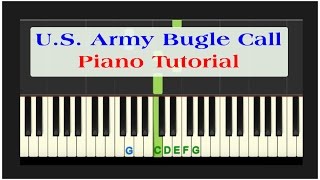 Easy Piano Tutorial Reveille US Army Bugle Call with free PDF sheet music [upl. by Pinkerton]