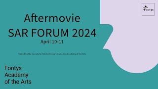 SAR FORUM 2024 aftermovie Fontys Academy of the Arts [upl. by Netram]