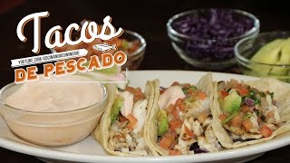 TACOS DE PESCADO  RECETA SALUDABLE 2 tacos  300 calorias [upl. by Parke]