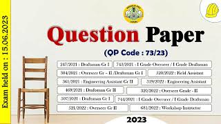 QP Discussion  Overseer  Draftsman Gr I amp II QP Code  7323  Exam held on 15062023 [upl. by Retsevel367]