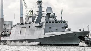 French Navy Aquitaineclass Frigate NORMANDIE D651 departs from Le Havre France  June 05 2024 [upl. by Fital453]