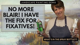 The Fix for Fixatives Pastel Tip and Demo for using workable Fixative in a Marsh Painting [upl. by Kihtrak]