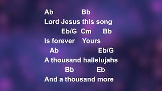 A Thousand Hallelujahs  Lyrics and Chords  Congregational key [upl. by Oringa]