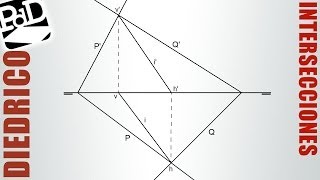 Intersección entre dos planos en Sistema Diédrico [upl. by Lough569]