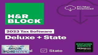 HampR Block Tax Software Deluxe  State 2023 with Refund Bonus Offer Review [upl. by Cortney]