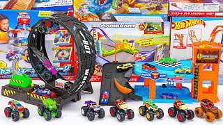 Hot Wheels Collection Unboxing Review ASMR  Hot Wheels Monster Trucks Epic Loop Challenge Playset [upl. by Leamaj]