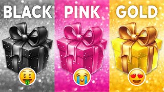 Choose your gift 🎁💝🤮 3 gift box challenge2 good amp 1 bad  Black Pink amp Gold chooseyourbox [upl. by Hunger]