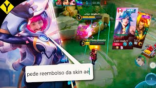 MANDEI O TIME INIMIGO PEDIR REEMBOLSO DAS SKINS DE NOVO [upl. by Verlee]