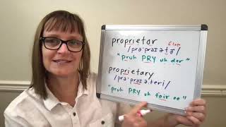 How to Pronounce Proprietor and Proprietary [upl. by Spielman810]