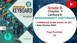 FORMULAS IN MS EXCEL 365  Lec8  Ch3  Computer Science  Grade 8  Real Life Study  Oxford [upl. by Niwrad]