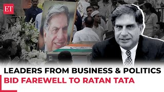 Ratan Tata Corporate giants amp political leaders pay final respects at NCPA lawns  Watch [upl. by Malachy]