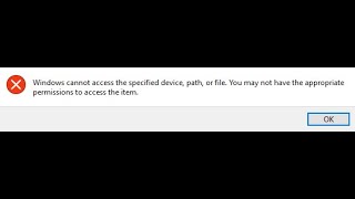 How to Fix Program or file Error quotWindows cannot access the specified Devicequot on windows 10 [upl. by Imogen990]