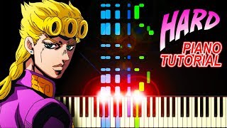 Giornos Theme from Jojos Bizarre Adventure Golden Wind  Piano Tutorial [upl. by Prinz]