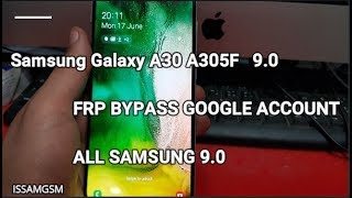 Bypass google account Samsung Galaxy A30 A305F FRP U1 B1 Android 90 [upl. by Hasina154]