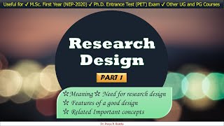 RM09  Research Design Part 1  Research Methodology MarathiEnglish research [upl. by Hoi]