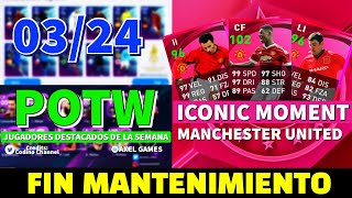 FIN MANTENIMIENTO ICONIC MOMENT MANCHESTER UNITED  POTW CHAMPIONS 0324  PES MOBILE LIVE 2021 [upl. by Adnilev627]