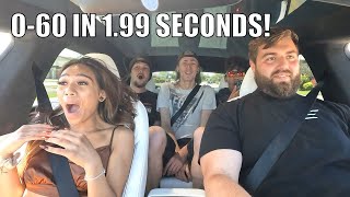 TESLA MODEL S PLAID LAUNCH REACTIONS Funny Ep 2 [upl. by Orsay29]