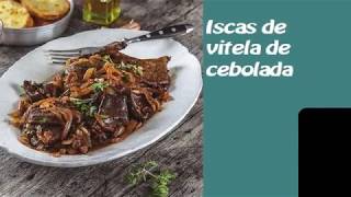 ISCAS DE VITELA DE CEBOLADA  RECEITAS [upl. by Meehsar]