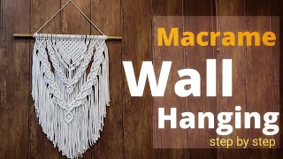 easy diy macrame wall hanging tutorial for beginners  wall hangings for home decoration [upl. by Karmen]