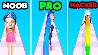 Can We Go NOOB vs PRO vs HACKER In HAIR CHALLENGE APP Prezley [upl. by Marvel]