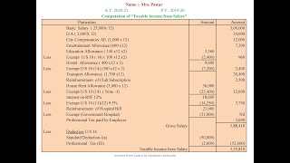 3 Income Tax  Income from Salary  Problem and Solution Problem No 1 [upl. by Navad89]